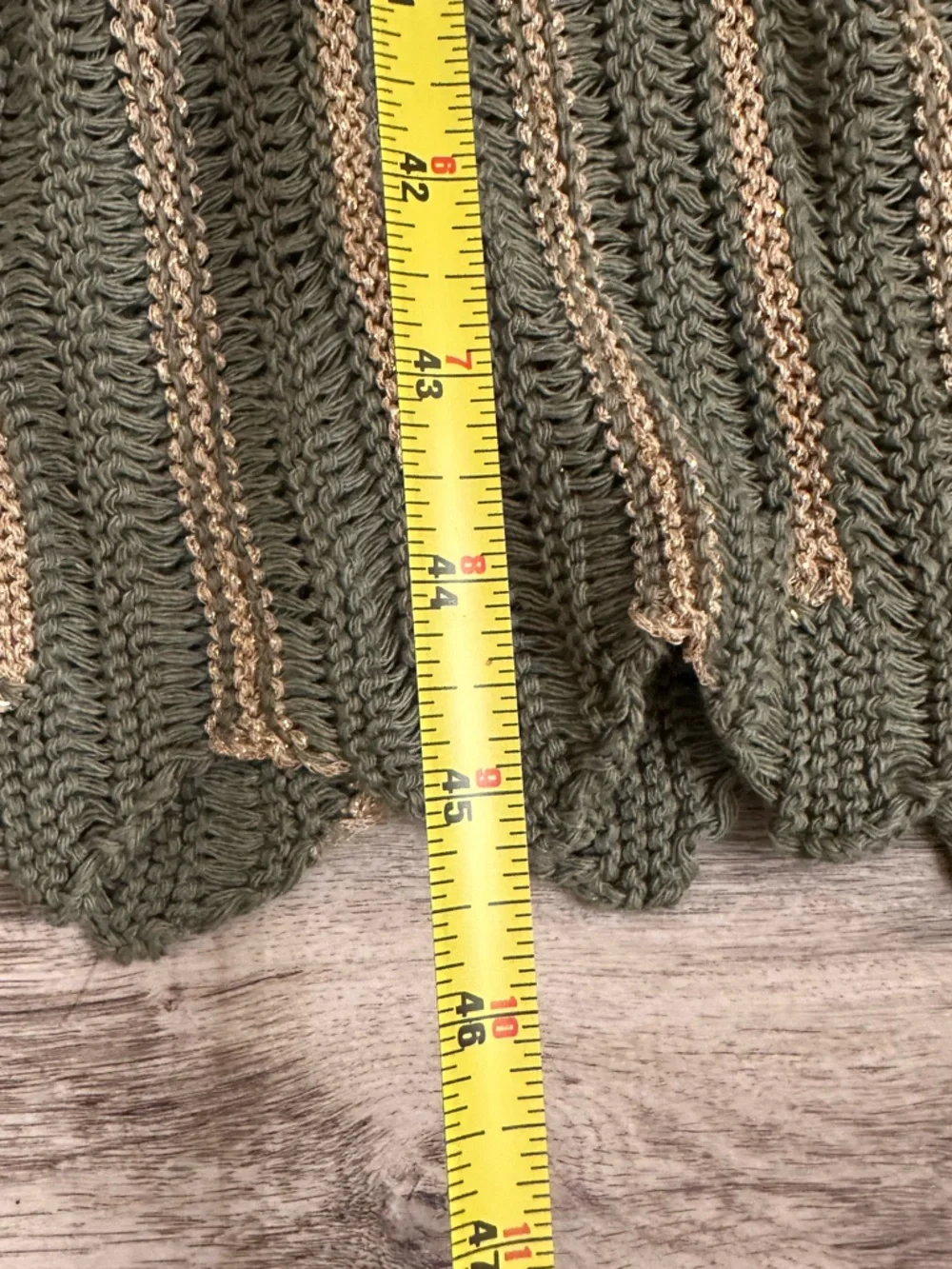 Floris Italy Knit Mini Dress Olive Beige Stripe Cap Sleeve S/M NWT Beach coverup - Picture 4 of 8